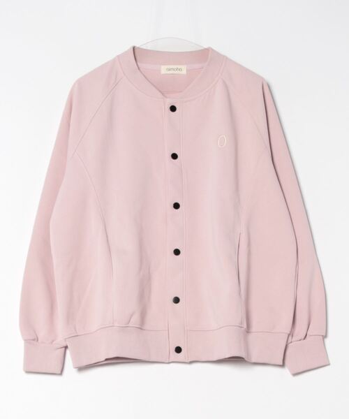 aimoha(アイモハ)の「ワンポイントスナップボタンブルゾン(ブルゾン・レディース・ブラック/ダークグレー/ベージュ/ライトグリーン/ピンク・FREE)」の12枚目の写真