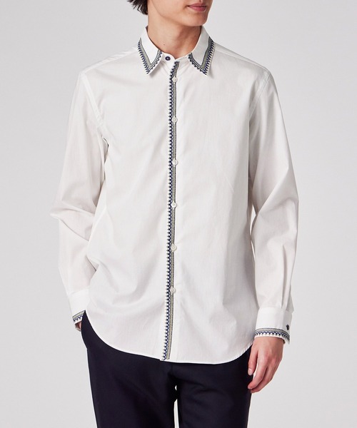 Paul Smith（ポールスミス）の「エンブロイダリードエッジ ブロードシャツ / 153357 901UE（シャツ/ブラウス・メンズ・ブラック/ホワイト・X-LARGE/LARGE/MEDIUM/SMALL）」の8枚目の写真