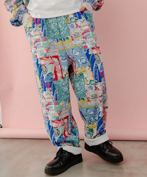 ScoLar(スカラー)の「ScoLar/スカラー 総柄裏起毛PT(その他パンツ・レディース・ブラック/グリーン・FREE)」の2枚目の写真