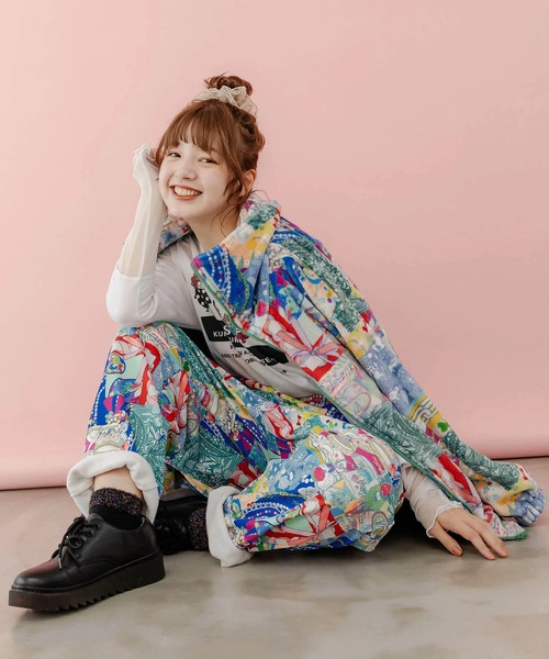カラフル柄　裏毛 ScoLar（スカラー）の「ScoLar/スカラー 総柄裏起毛PT（その他パンツ