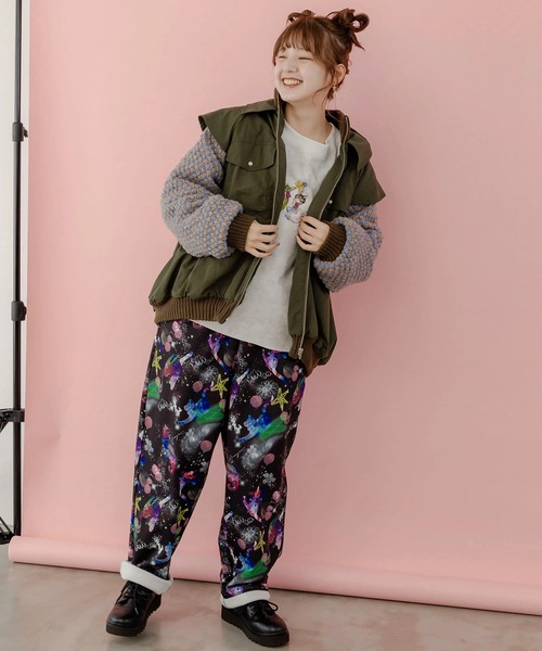 ScoLar(スカラー)の「ScoLar/スカラー 総柄裏起毛PT(その他パンツ・レディース・ブラック/グリーン・FREE)」の16枚目の写真