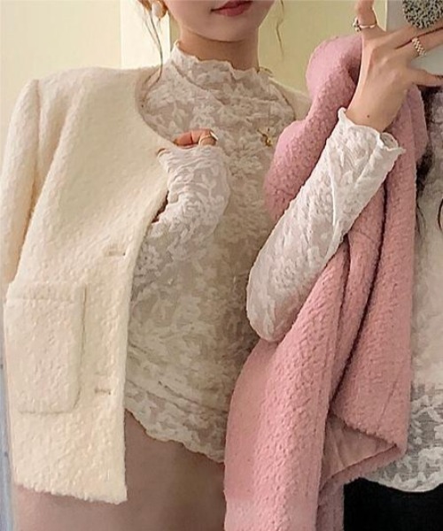PIN(ピン)の「シアーレースブラウス(シャツ/ブラウス・レディース・ブラック/アイボリー・FREE)」の13枚目の写真