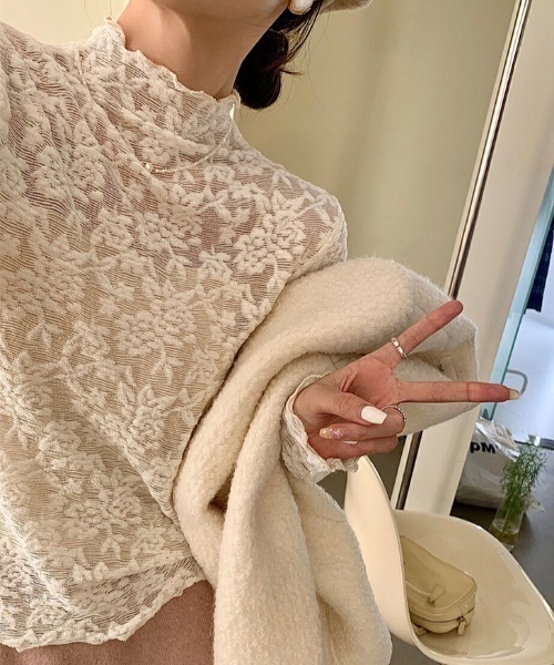 PIN(ピン)の「シアーレースブラウス(シャツ/ブラウス・レディース・ブラック/アイボリー・FREE)」の19枚目の写真