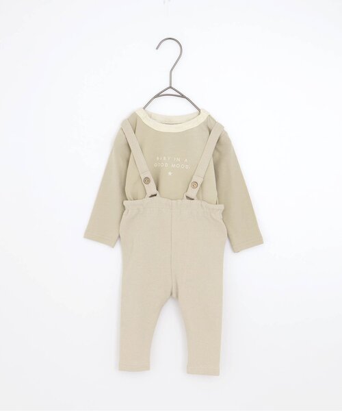 p.premier(ピードットプルミエ)の「ベビーサスペンダーパンツ&シンプルロゴロンパスセット(ロンパース・キッズ・ブラック/アイボリー/ピンク・70/80)」の3枚目の写真