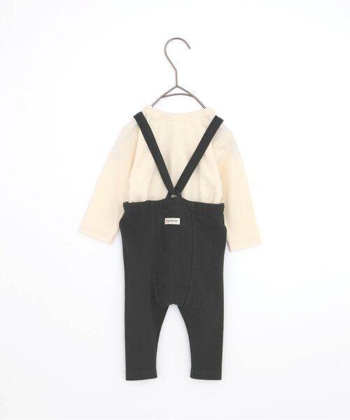 p.premier(ピードットプルミエ)の「ベビーサスペンダーパンツ&シンプルロゴロンパスセット(ロンパース・キッズ・ブラック/アイボリー/ピンク・70/80)」の5枚目の写真