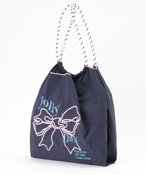 Lace Ladies(レースレディース)の「リボン 刺繍 ショルダー トート バッグ(トートバッグ・レディース・ネイビー/ピンク・FREE)」の13枚目の写真