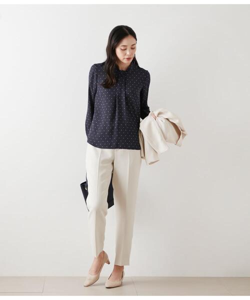 NEWYORKER（ニューヨーカー）の「【ウォッシャブル】ダブルフェイス クロップドテーパードパンツ(アイボリー)（スラックス・レディース・アイボリー・11号/9号）」の20枚目の写真