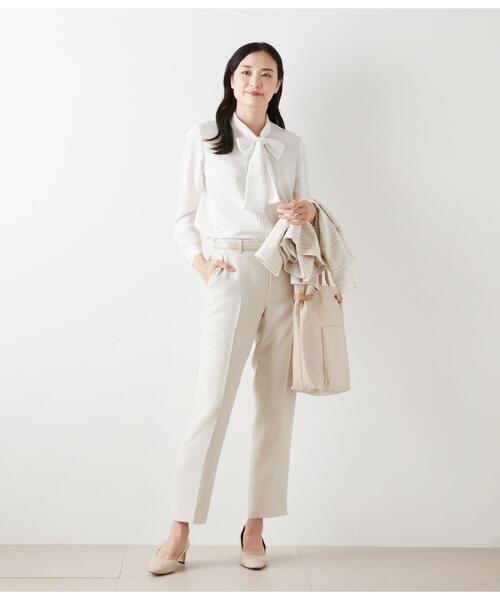 NEWYORKER（ニューヨーカー）の「【ウォッシャブル】ダブルフェイス クロップドテーパードパンツ(アイボリー)（スラックス・レディース・アイボリー・11号/9号）」の22枚目の写真
