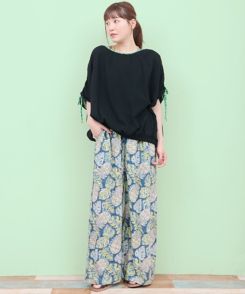 チチカカ（チチカカ）の「Rico エコフレンドリーダイ パインモンステラブロックプリントパンツ（その他パンツ・レディース・ネイビー/グレー・FREE）」の10枚目の写真