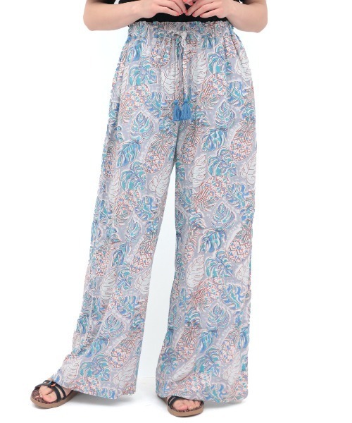 チチカカ（チチカカ）の「Rico エコフレンドリーダイ パインモンステラブロックプリントパンツ（その他パンツ・レディース・ネイビー/グレー・FREE）」の11枚目の写真