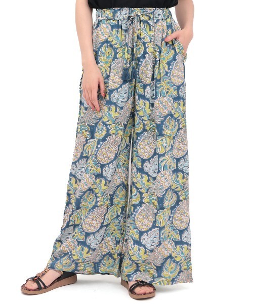 チチカカ（チチカカ）の「Rico エコフレンドリーダイ パインモンステラブロックプリントパンツ（その他パンツ・レディース・ネイビー/グレー・FREE）」の12枚目の写真