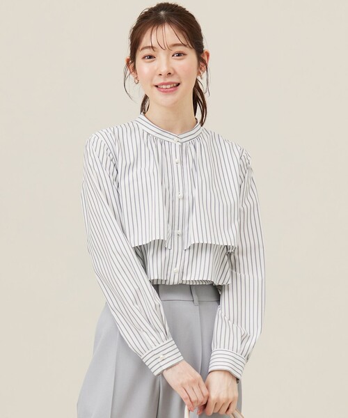 ANY SIS(エニィスィス)の「【洗える】ラッフルレイヤード ブラウス(シャツ/ブラウス・レディース・ホワイト系1/ライトイエロー系1/スカイブルー系1・2)」の2枚目の写真