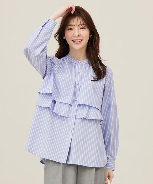 ANY SIS(エニィスィス)の「【洗える】ラッフルレイヤード ブラウス(シャツ/ブラウス・レディース・ホワイト系1/ライトイエロー系1/スカイブルー系1・2)」の3枚目の写真