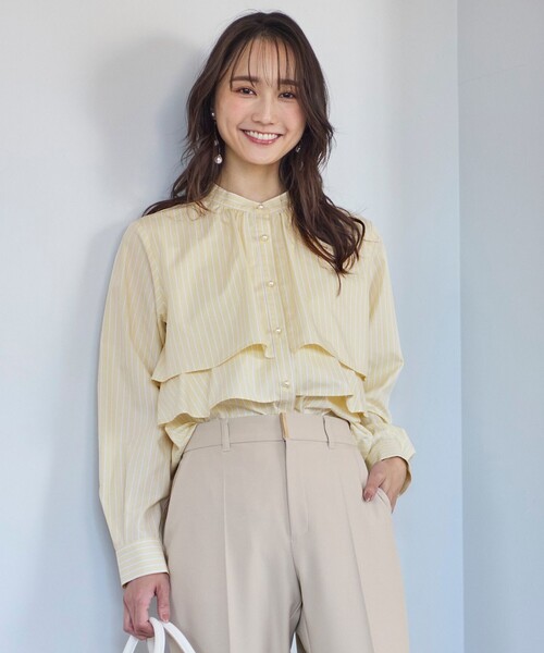 ANY SIS(エニィスィス)の「【洗える】ラッフルレイヤード ブラウス(シャツ/ブラウス・レディース・ホワイト系1/ライトイエロー系1/スカイブルー系1・2)」の1枚目の写真