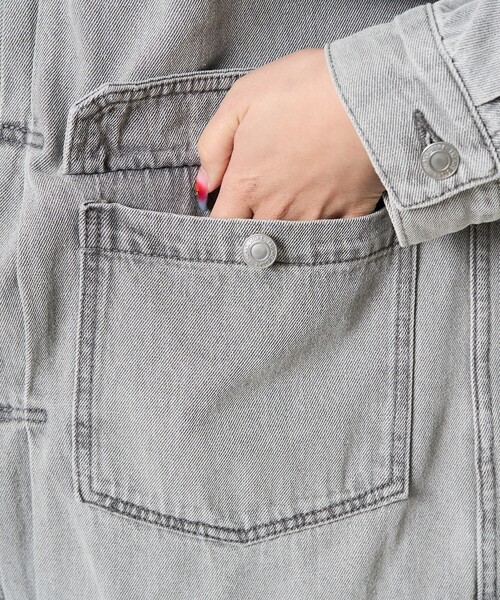 FREAK'S STORE（フリークスストア）の「限定展開　ビックシルエット デニム ジャケット（デニムジャケット・レディース・グレー/ブルー/ブラック/ブラウン/ネイビー・ﾌﾘ-）」の9枚目の写真