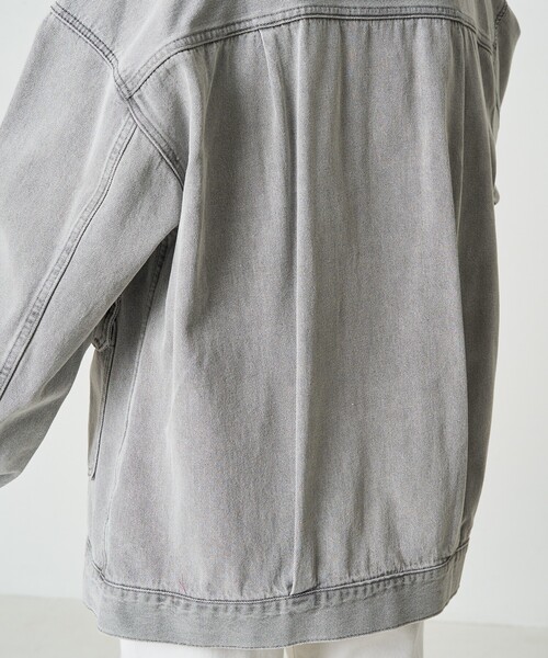 FREAK'S STORE（フリークスストア）の「限定展開　ビックシルエット デニム ジャケット（デニムジャケット・レディース・グレー/ブルー/ブラック/ブラウン/ネイビー・ﾌﾘ-）」の10枚目の写真