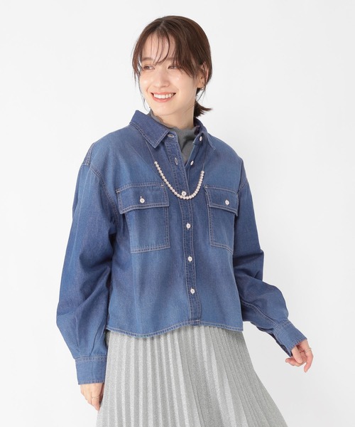 ショートデニムシャツ SHIPS｜<洗濯機可能>ショート丈 デニム シャツ | Rakuten Fashion(楽天