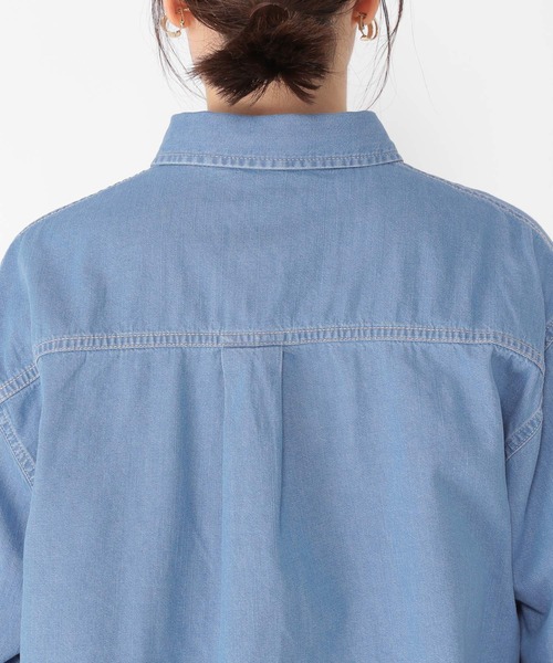 セール】【ONKUL掲載商品】ショート丈デニムシャツ《CLIP denim