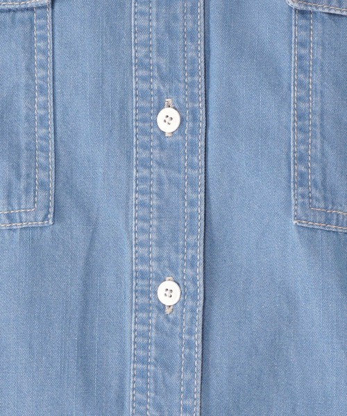 セール】【ONKUL掲載商品】ショート丈デニムシャツ《CLIP denim