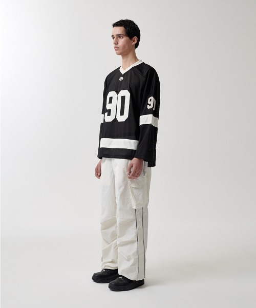 MAHAGRID(マハグリッド)の「『mahagrid/マハグリッド』 90 HOCKEY JERSEY/90ホッケージャージ(Tシャツ/カットソー・レディース・アイボリー/ブラック・M/L)」の7枚目の写真