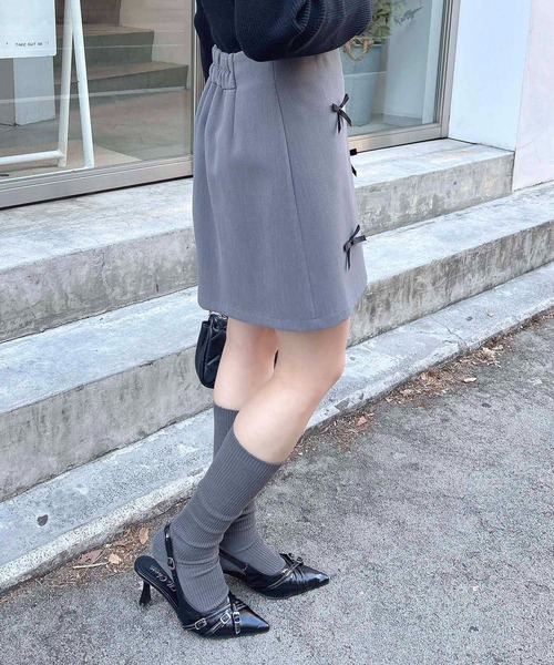 INGNI(イング)の「リボンミニスカート(スカート・レディース・ブラック/グレー・FREE)」の11枚目の写真