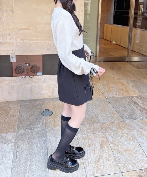 INGNI(イング)の「リボンミニスカート(スカート・レディース・ブラック/グレー・FREE)」の7枚目の写真