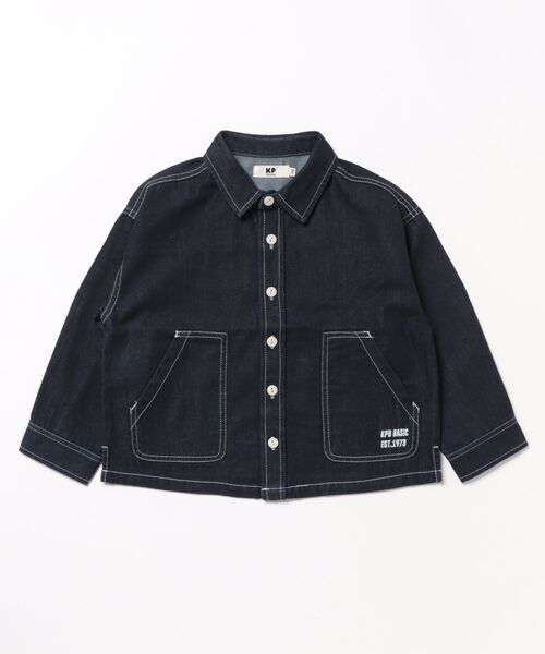 KP BOY（ケーピーボーイ）の「デニムシャツ(110-160)（シャツ/ブラウス・キッズ・ブルー/ネイビー・140cm/130cm/120cm/110cm）」の2枚目の写真