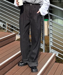 ISOOK | 【ISOOK / アイスー】2タックグルカパンツ / ストレート ハイウエスト スラックス チノパン ロング ベージュ アイボリー ブラック ZOZOTOWN限定(チノパンツ)