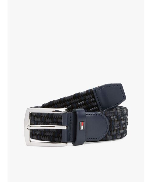 TOMMY HILFIGER(トミーヒルフィガー)の「デントンエラスティックレザーベルト(ベルト・メンズ・レッド/ネイビー・85cm/95cm)」の2枚目の写真