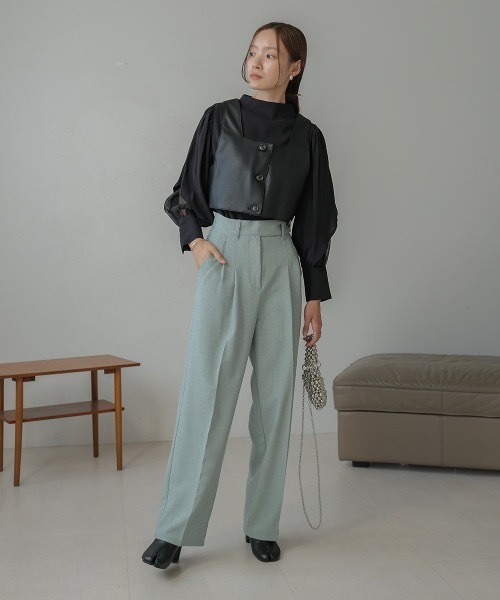 Bab(バブ)の「オーガンジーレイヤードブラウス(シャツ/ブラウス・レディース・ブラック/グリーン/ブラウン/ホワイト・MEDIUM)」の8枚目の写真