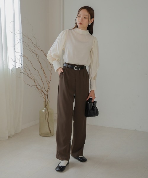 Bab(バブ)の「オーガンジーレイヤードブラウス(シャツ/ブラウス・レディース・ブラック/グリーン/ブラウン/ホワイト・MEDIUM)」の6枚目の写真