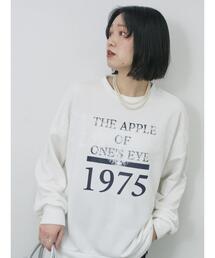 Samansa Mos2 blue | ◎ロゴレーススウェット(Tシャツ/カットソー)