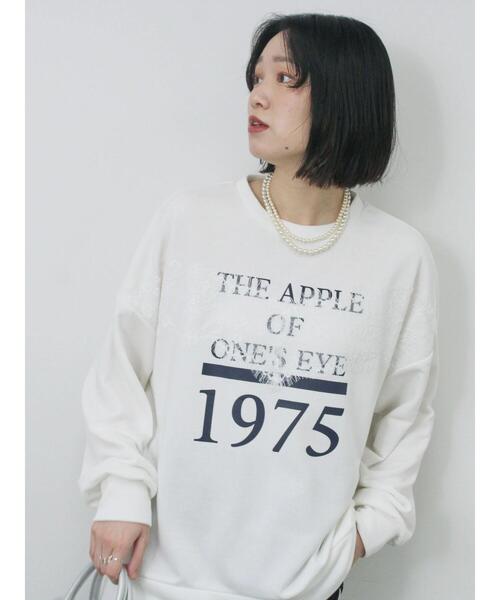 Samansa Mos2 blue（サマンサモスモスブルー）の「◎ロゴレーススウェット（Tシャツ/カットソー・レディース・トップグレー/オフホワイト/チャコールグレー・F）」の2枚目の写真