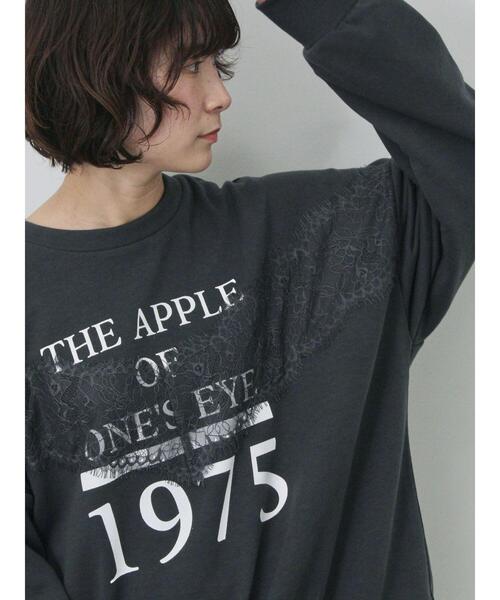 Samansa Mos2 blue（サマンサモスモスブルー）の「◎ロゴレーススウェット（Tシャツ/カットソー・レディース・トップグレー/オフホワイト/チャコールグレー・F）」の3枚目の写真