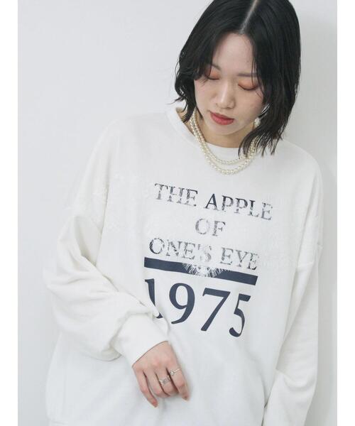 Samansa Mos2 blue（サマンサモスモスブルー）の「◎ロゴレーススウェット（Tシャツ/カットソー・レディース・トップグレー/オフホワイト/チャコールグレー・F）」の6枚目の写真