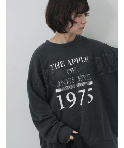 Samansa Mos2 blue（サマンサモスモスブルー）の「◎ロゴレーススウェット（Tシャツ/カットソー・レディース・トップグレー/オフホワイト/チャコールグレー・F）」の12枚目の写真