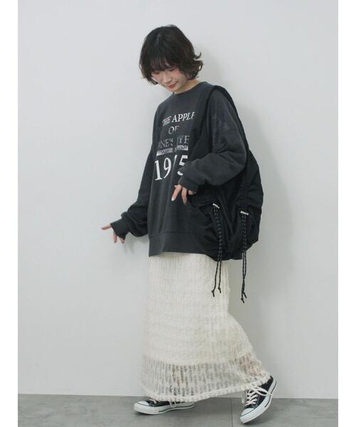 Samansa Mos2 blue（サマンサモスモスブルー）の「◎ロゴレーススウェット（Tシャツ/カットソー・レディース・トップグレー/オフホワイト/チャコールグレー・F）」の17枚目の写真