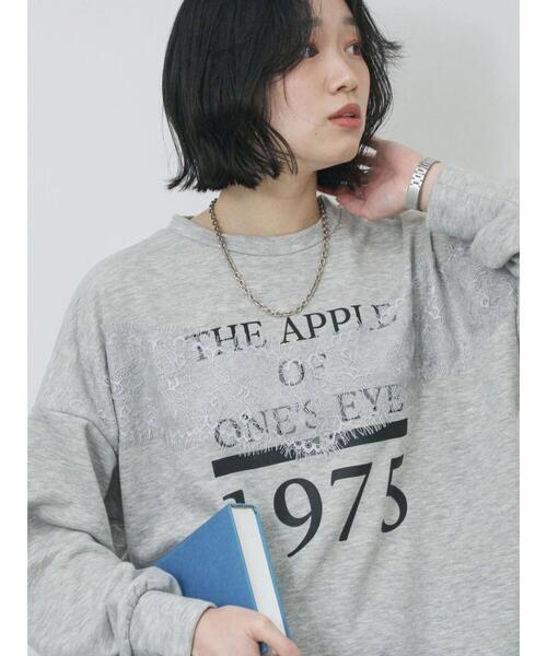 Samansa Mos2 blue（サマンサモスモスブルー）の「◎ロゴレーススウェット（Tシャツ/カットソー・レディース・トップグレー/オフホワイト/チャコールグレー・F）」の18枚目の写真