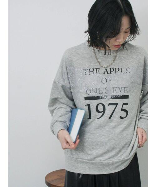 Samansa Mos2 blue（サマンサモスモスブルー）の「◎ロゴレーススウェット（Tシャツ/カットソー・レディース・トップグレー/オフホワイト/チャコールグレー・F）」の19枚目の写真