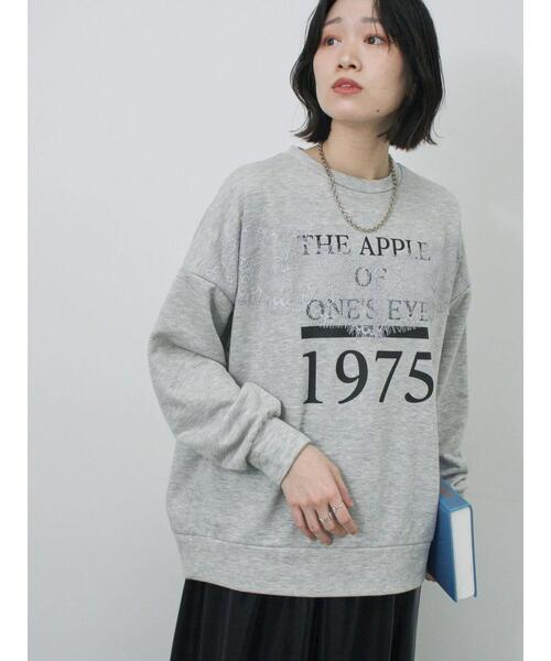 Samansa Mos2 blue（サマンサモスモスブルー）の「◎ロゴレーススウェット（Tシャツ/カットソー・レディース・トップグレー/オフホワイト/チャコールグレー・F）」の21枚目の写真