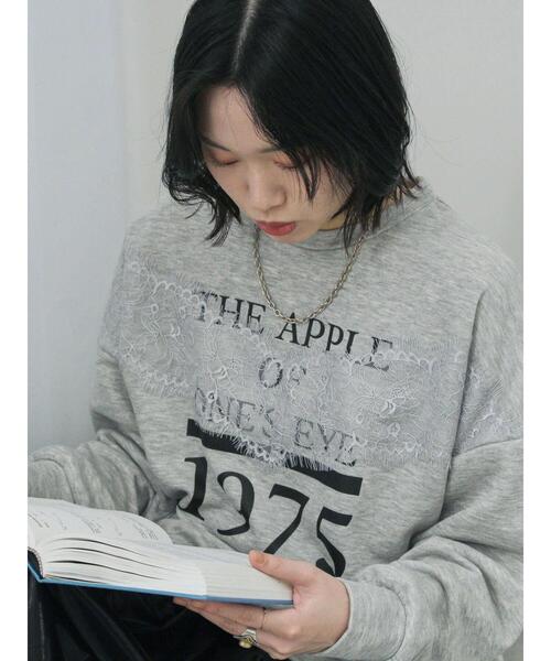 Samansa Mos2 blue（サマンサモスモスブルー）の「◎ロゴレーススウェット（Tシャツ/カットソー・レディース・トップグレー/オフホワイト/チャコールグレー・F）」の22枚目の写真