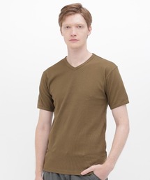 《DAILY/デイリー》RIB SHORT SLEEVE V-NECK T-SHIRT / デイリーウェア リブ 半袖 Vネック Tシャツ / AVIREX / アヴィレックス