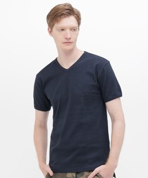 《DAILY/デイリー》RIB SHORT SLEEVE V-NECK T-SHIRT / デイリーウェア リブ 半袖 Vネック Tシャツ / AVIREX / アヴィレックス