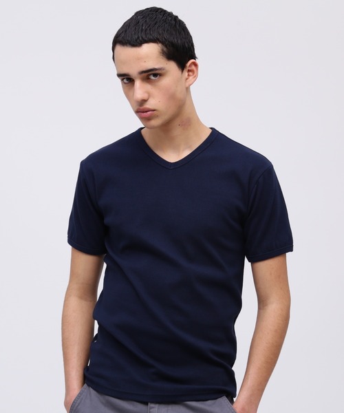 AVIREX(アヴィレックス)の「《DAILY/デイリー》RIB SHORT SLEEVE V-NECK T-SHIRT / デイリーウェア リブ 半袖 Vネック Tシャツ / AVIREX / アヴィレックス(Tシャツ/カットソー・メンズ・チャコール/ロイヤルブルー/ホワイト/ブラック/オリーブ/グレー・SMALL/MEDIUM/LARGE/X-LARGE/X-SMALL)」の6枚目の写真