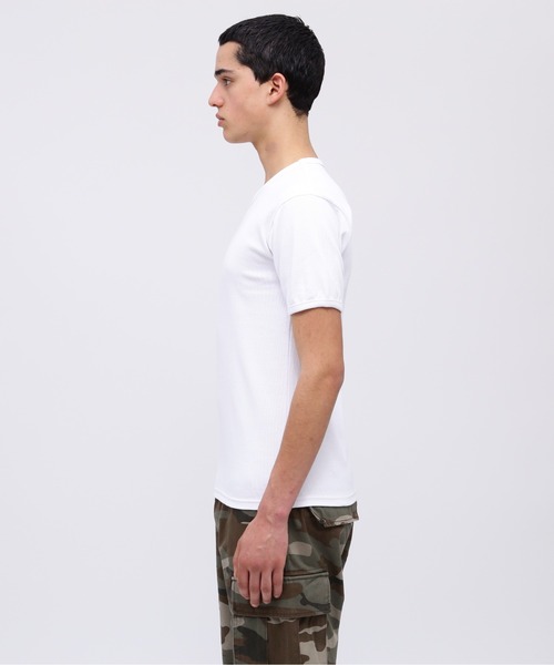 AVIREX(アヴィレックス)の「《DAILY/デイリー》RIB SHORT SLEEVE V-NECK T-SHIRT / デイリーウェア リブ 半袖 Vネック Tシャツ / AVIREX / アヴィレックス(Tシャツ/カットソー・メンズ・チャコール/ロイヤルブルー/ホワイト/ブラック/オリーブ/グレー・SMALL/MEDIUM/LARGE/X-LARGE/X-SMALL)」の9枚目の写真