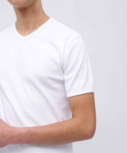 AVIREX(アヴィレックス)の「《DAILY/デイリー》RIB SHORT SLEEVE V-NECK T-SHIRT / デイリーウェア リブ 半袖 Vネック Tシャツ / AVIREX / アヴィレックス(Tシャツ/カットソー・メンズ・チャコール/ロイヤルブルー/ホワイト/ブラック/オリーブ/グレー・SMALL/MEDIUM/LARGE/X-LARGE/X-SMALL)」の12枚目の写真