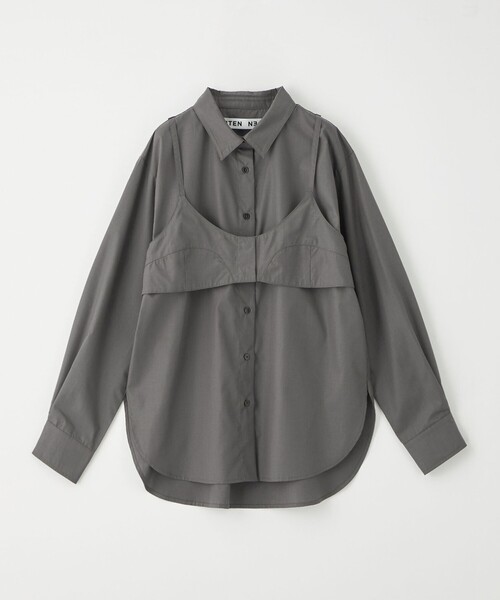 CITEN（シテン）の「＜CITEN＞キャミレイヤードライクデザインシャツ（シャツ/ブラウス・レディース・ダークグレー/ライトブルー・FREE）」の2枚目の写真