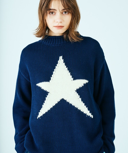 SUNNY  SPORTS（サニースポーツ）の「SUNNY SPORTS / サニースポーツ ROLL NECK LOW GAUGE COTTON SWEATER ロールネック コットンセーター（ニット/セーター・メンズ・ブラック/ネイビー・MEDIUM/LARGE）」の2枚目の写真