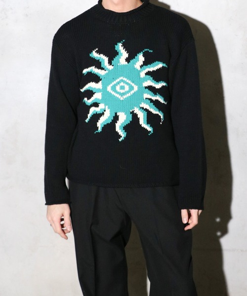 SUNNY  SPORTS（サニースポーツ）の「SUNNY SPORTS / サニースポーツ ROLL NECK LOW GAUGE COTTON SWEATER ロールネック コットンセーター（ニット/セーター・メンズ・ブラック/ネイビー・MEDIUM/LARGE）」の3枚目の写真