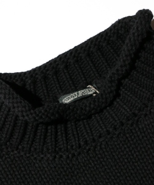 SUNNY  SPORTS（サニースポーツ）の「SUNNY SPORTS / サニースポーツ ROLL NECK LOW GAUGE COTTON SWEATER ロールネック コットンセーター（ニット/セーター・メンズ・ブラック/ネイビー・MEDIUM/LARGE）」の5枚目の写真